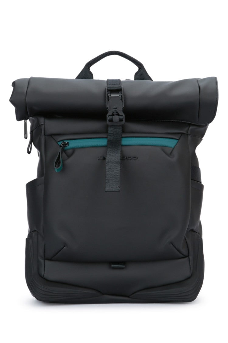 Piquadro Roll-Top Black Backpack
