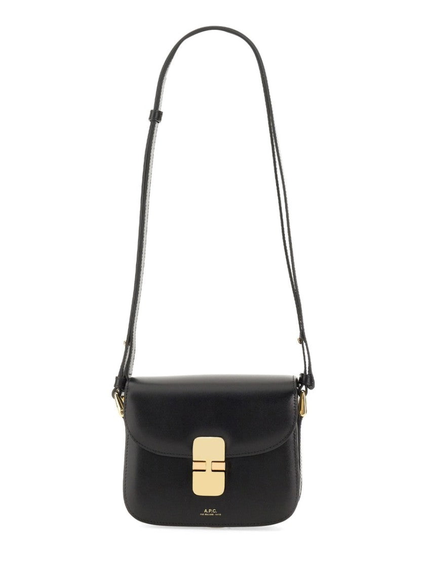A.P.C. Grace Mini Gold-Tone Clasp Shoulder Bag
