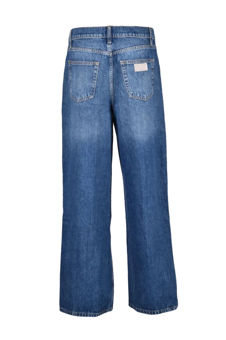 Liu Jo Blue Campus Baggy Cotton Women Jeans
