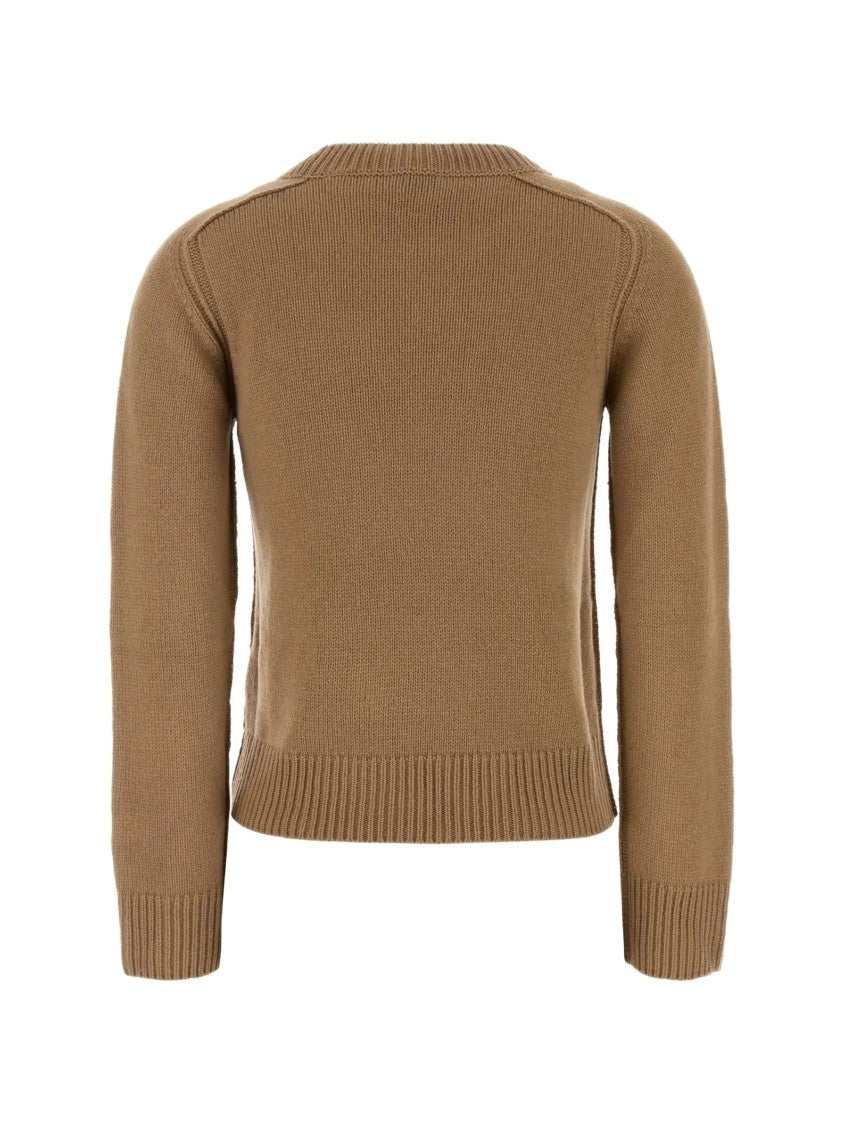 Burberry Cropped Ribbed Knit Round-Neck Sweater