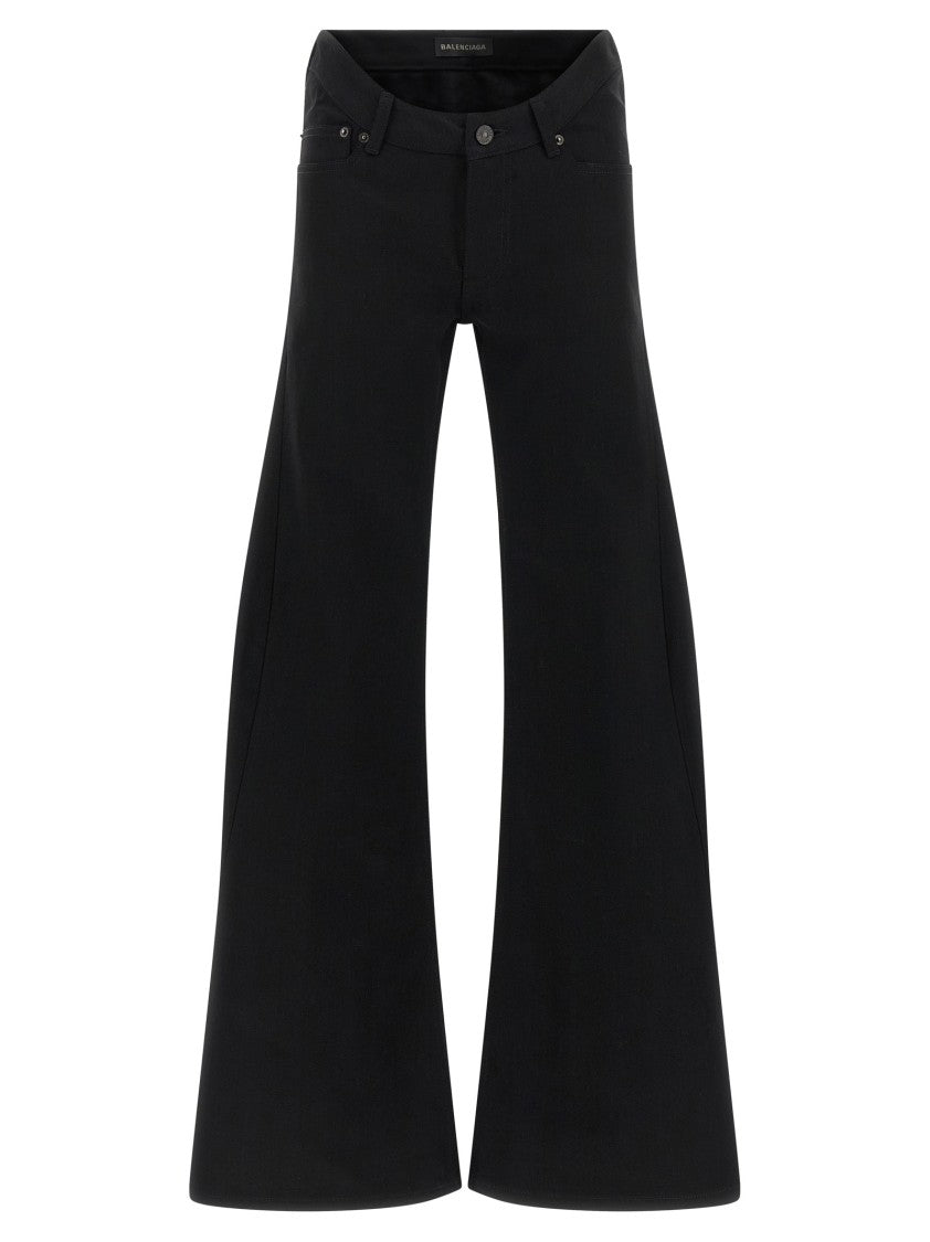 Balenciaga Curved Mid-Waist Black Denim Jeans
