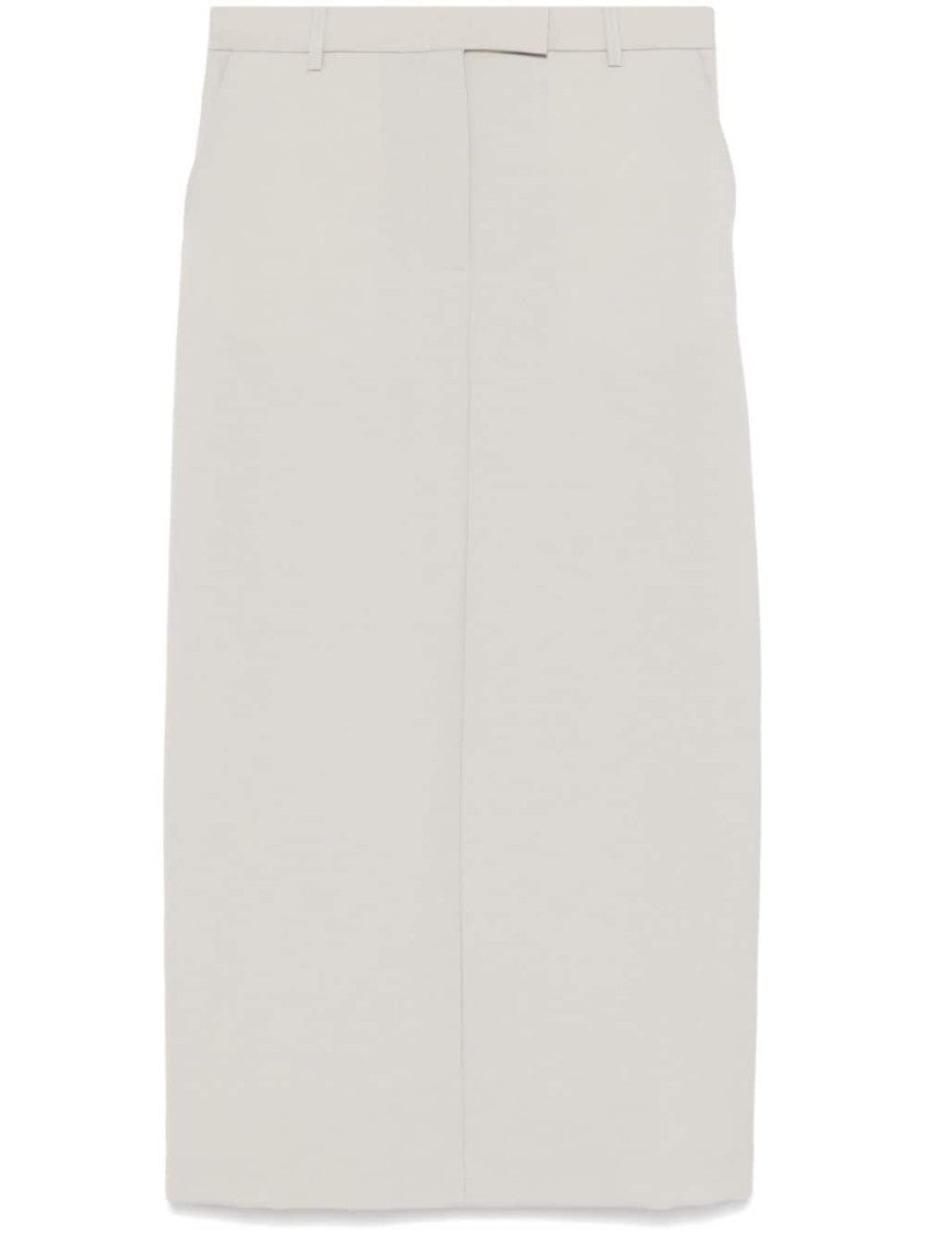 Officine Generale Light Grey Wool Skirt