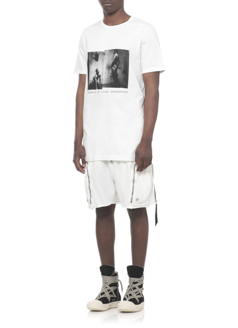 Drkshdw By Rick Owens White Level T Cotton T-Shirt