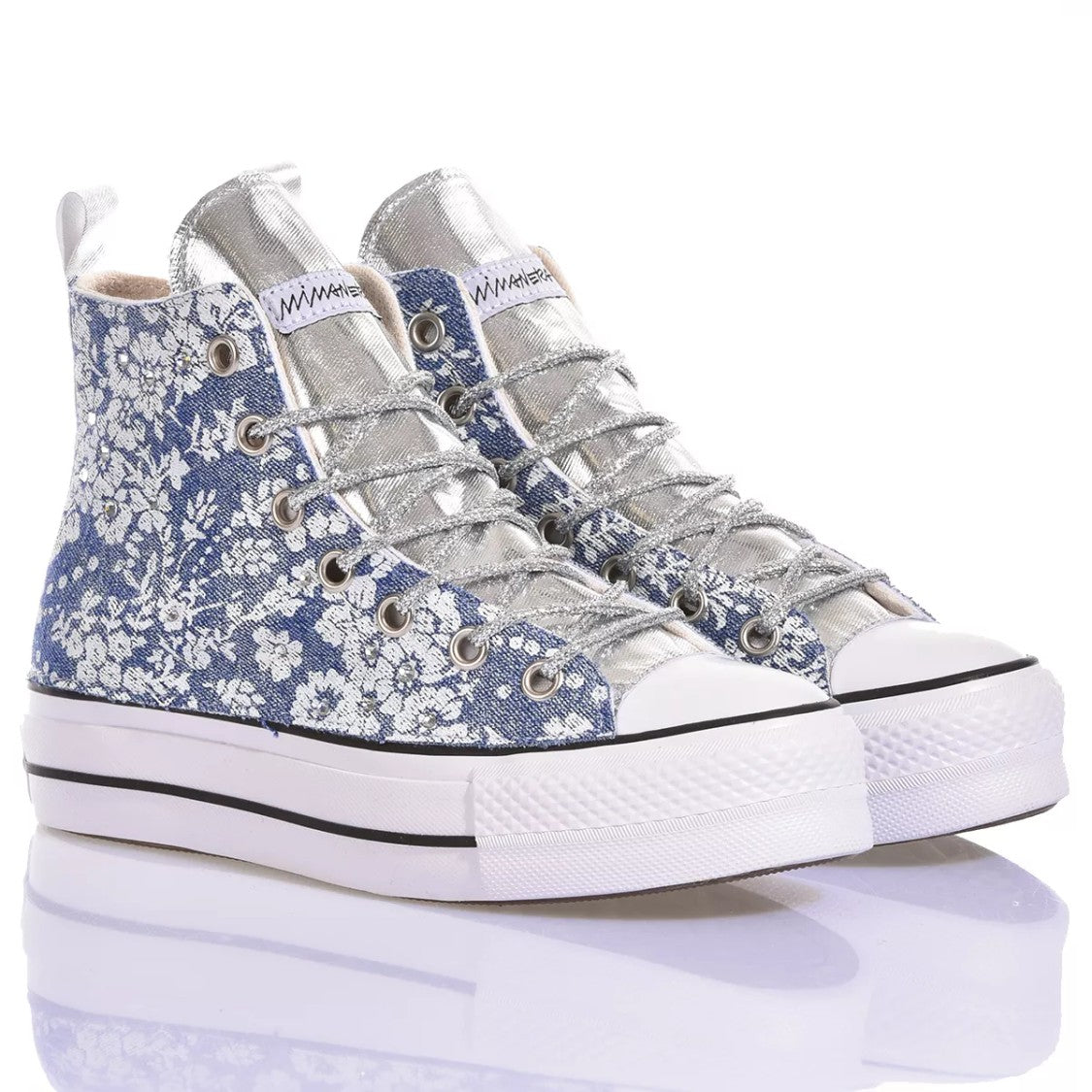 Converse Platform Sneakers In Silver Light Blue
