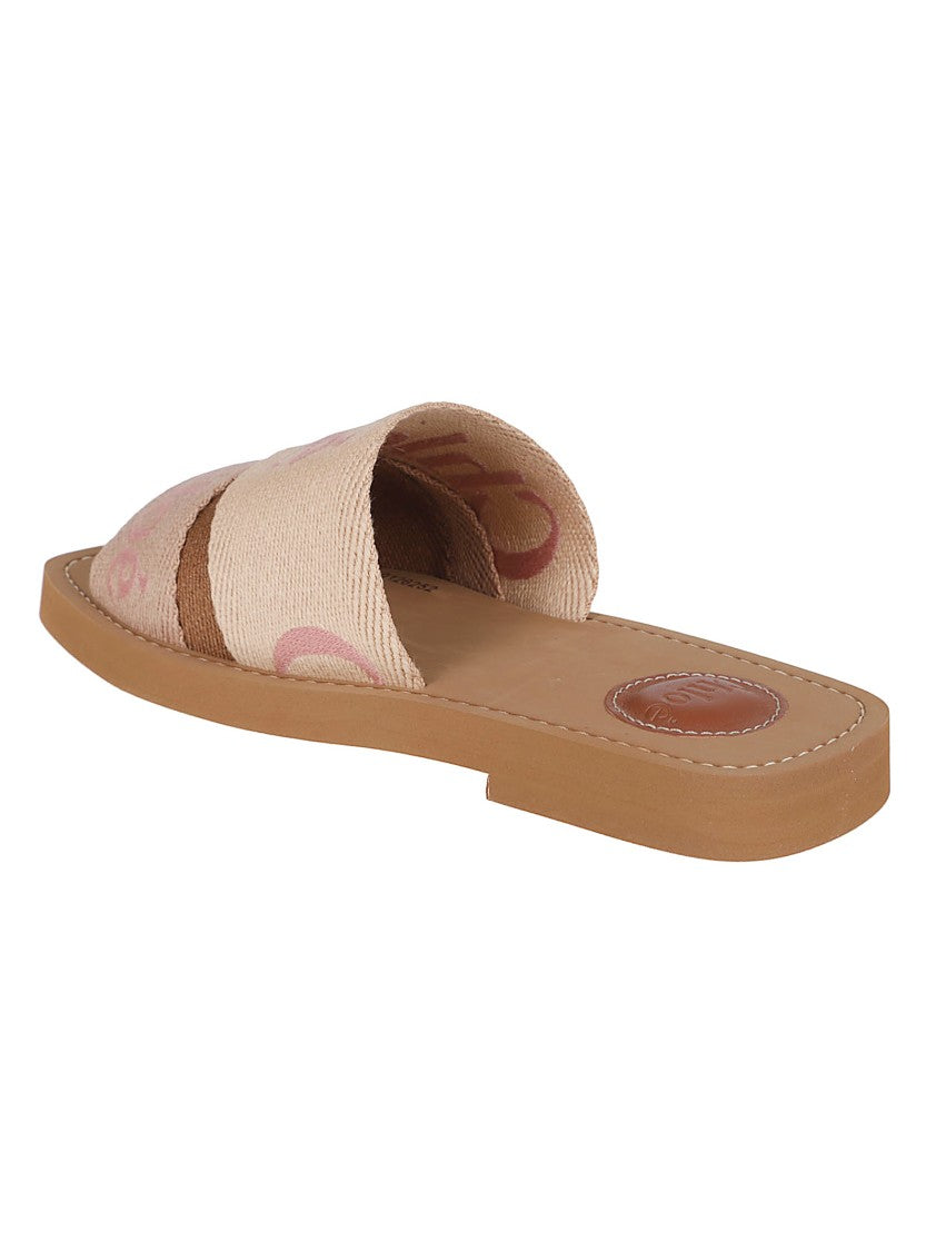 Chloé Flat Clogs With Eco-Friendly Linen Ribbons