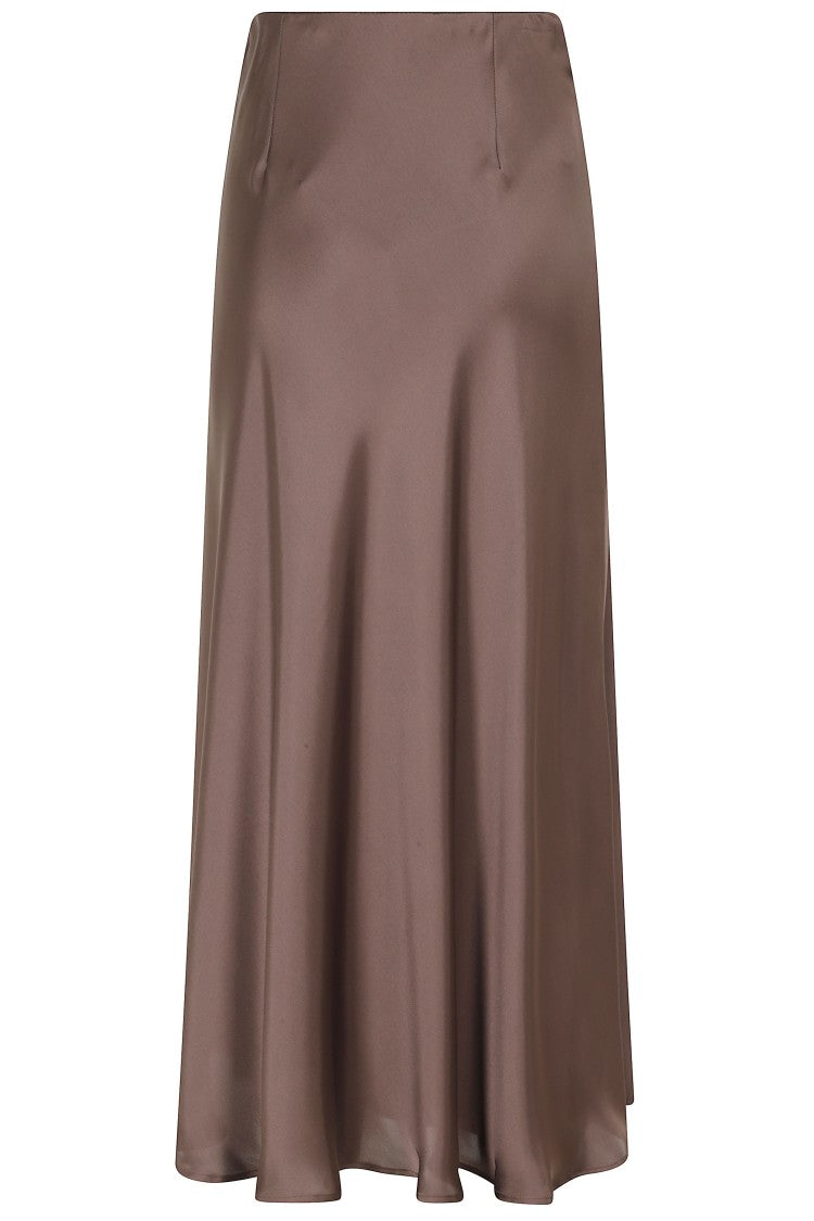Herno Satin Elastic Waistband Polyester Midi Skirt