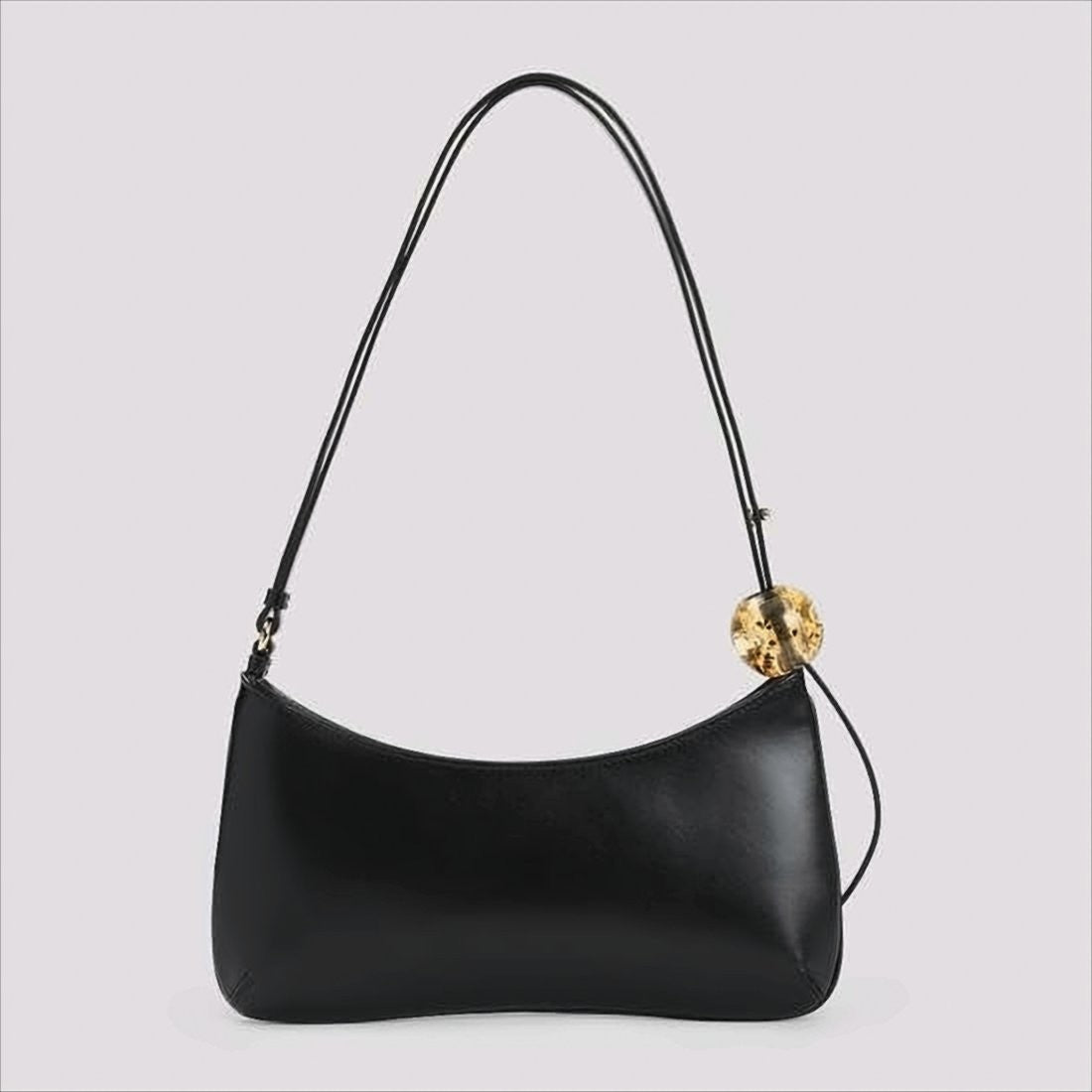 Jacquemus Crescent Black Leather Shoulder Bag
