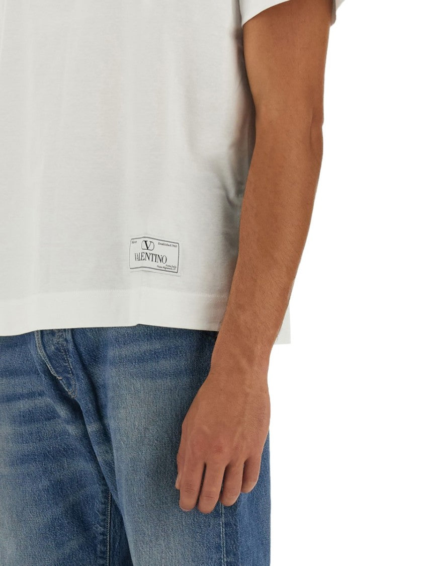 Valentino Classic Crew Neck T-Shirt With Logo Patch