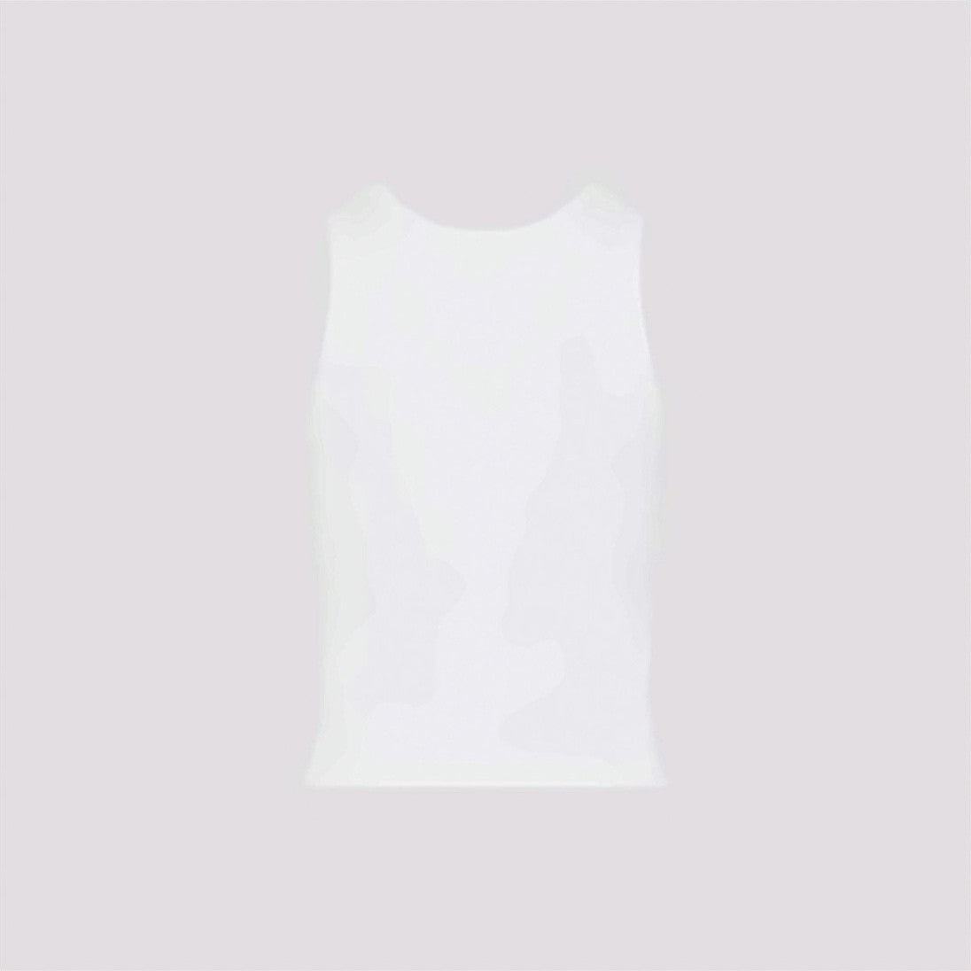 Celine Ribbed Tank Top With High Neckline And Embossed Logo
