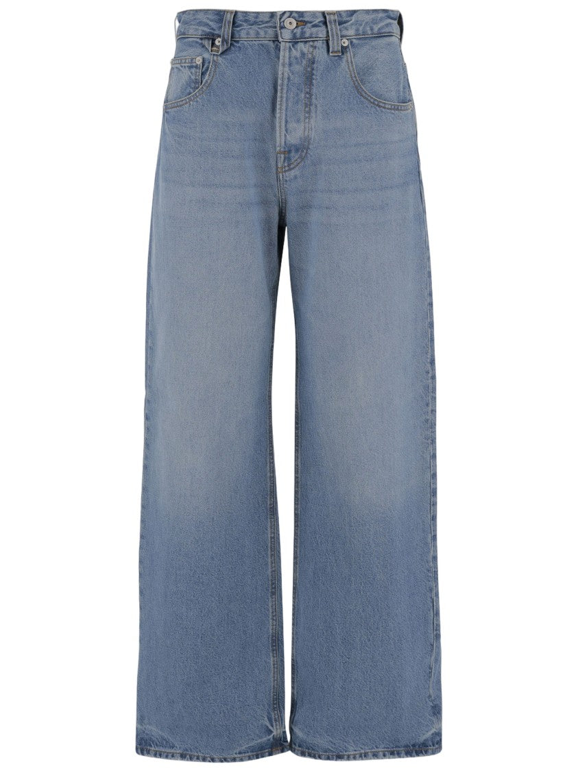 Jacquemus Wide-Leg Jeans In Light Blue Cotton Denim