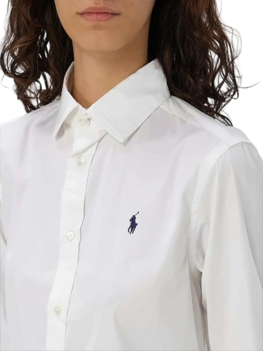 Polo Ralph Lauren Long-Sleeve White Cotton Shirt With Pointed Collar