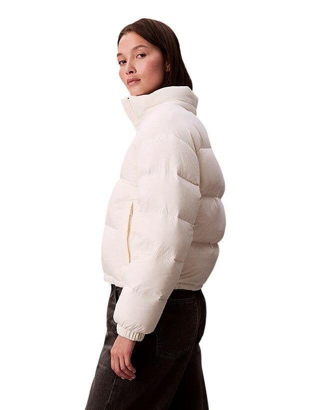 Calvin Klein Cropped Boxy Puffer Coat With Detachable Hood