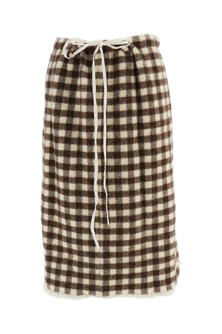 Daniela Gregis Washed Double-Fabric Drawstring Skirt