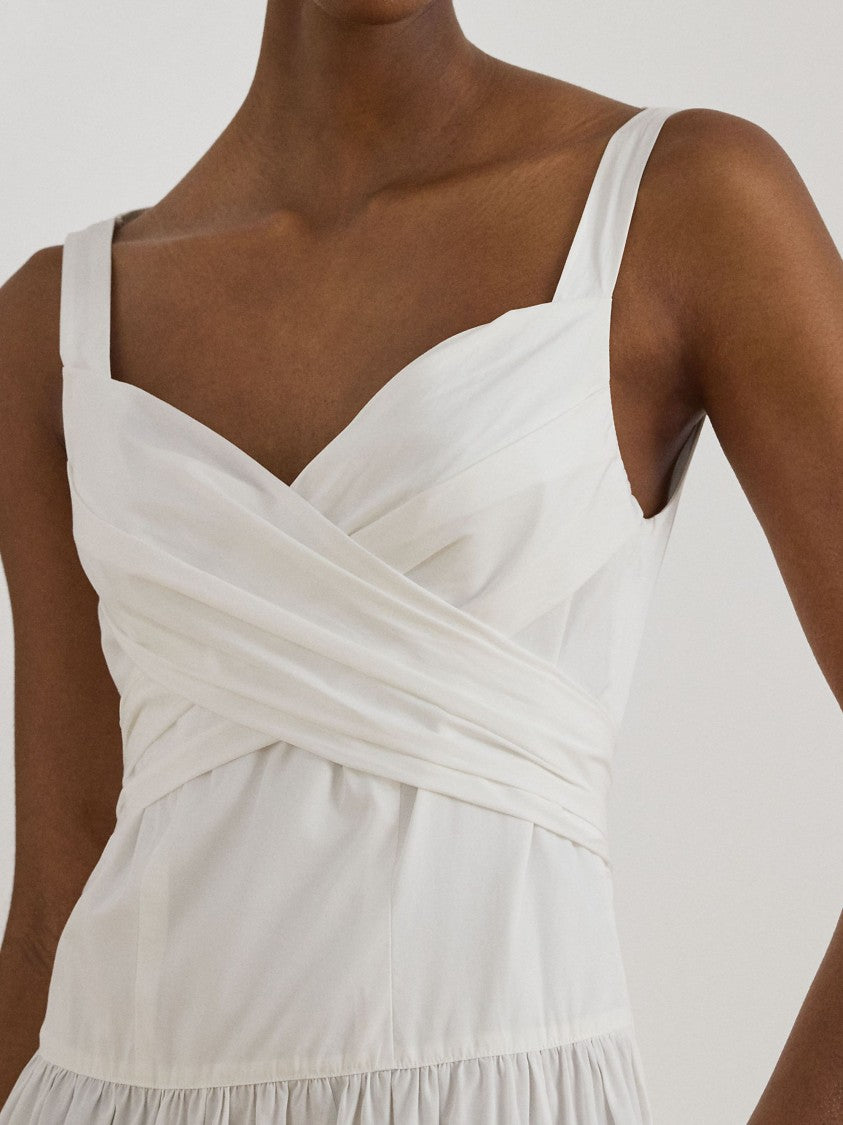 Lauren Ralph Lauren Sleeveless Cotton Flounced Dress