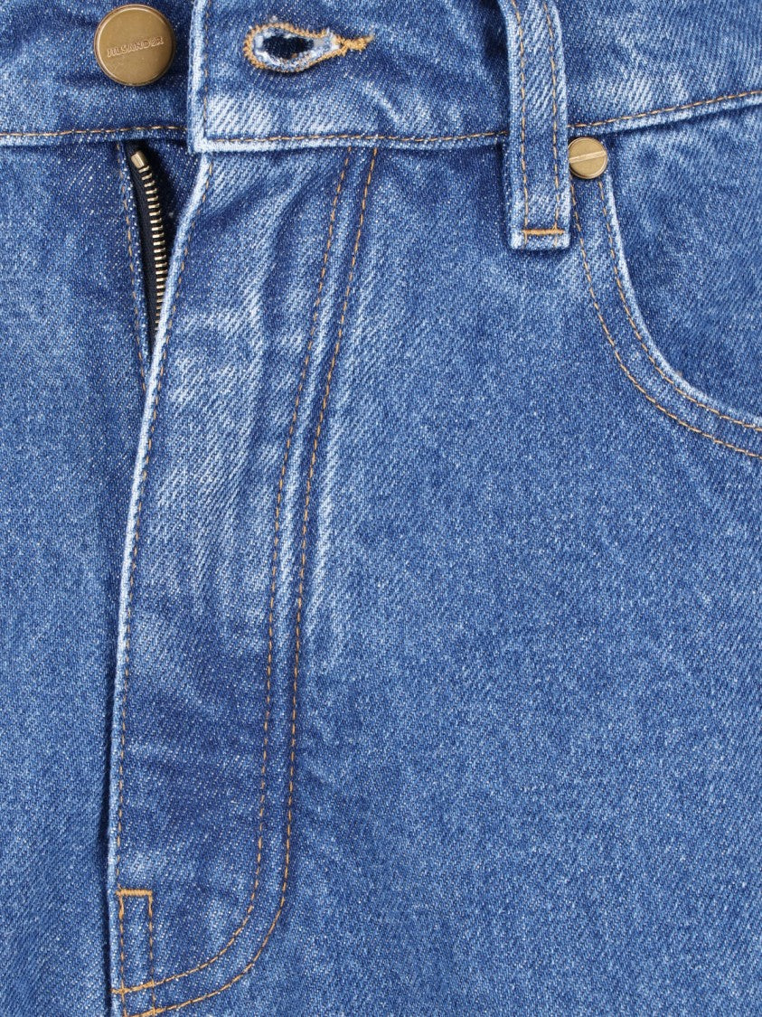 Jil Sander Blue Mid-Rise Straight-Leg Denim Jeans