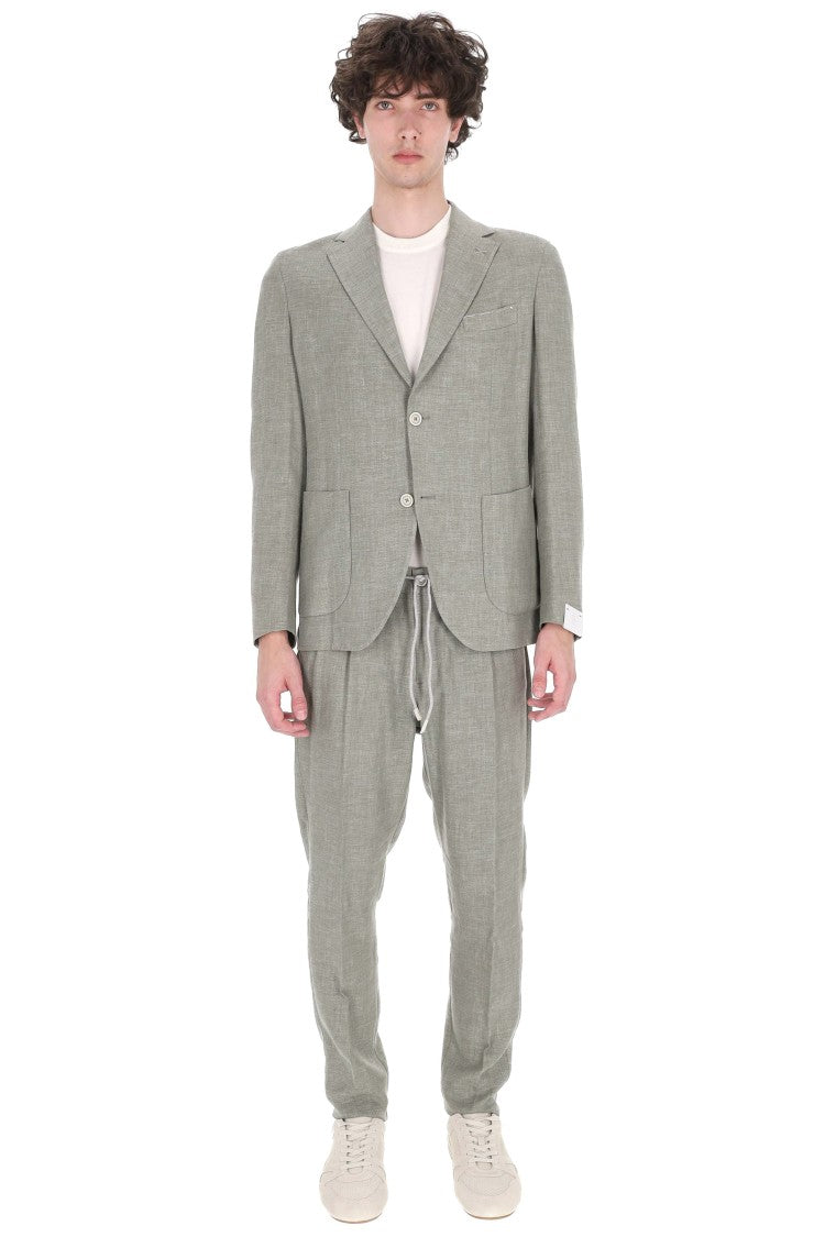 Eleventy Cross-Ply Zegna Fabric Green Suit