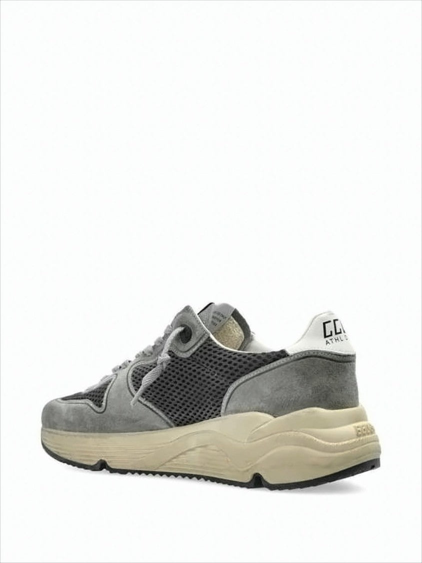 Golden Goose Suede And Mesh Sneakers With Beige Rubber Sole