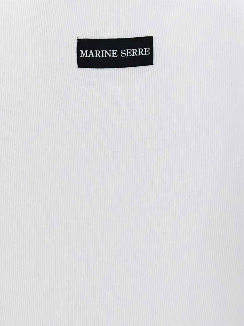 Marine Serre Ribbed Fitted Tank Top With Circular Emblem
