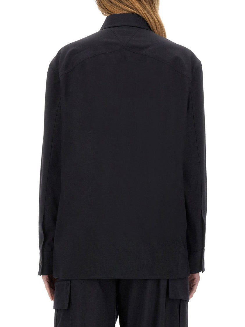 Bottega Veneta Tailored Wool Shirt With Structured Collar