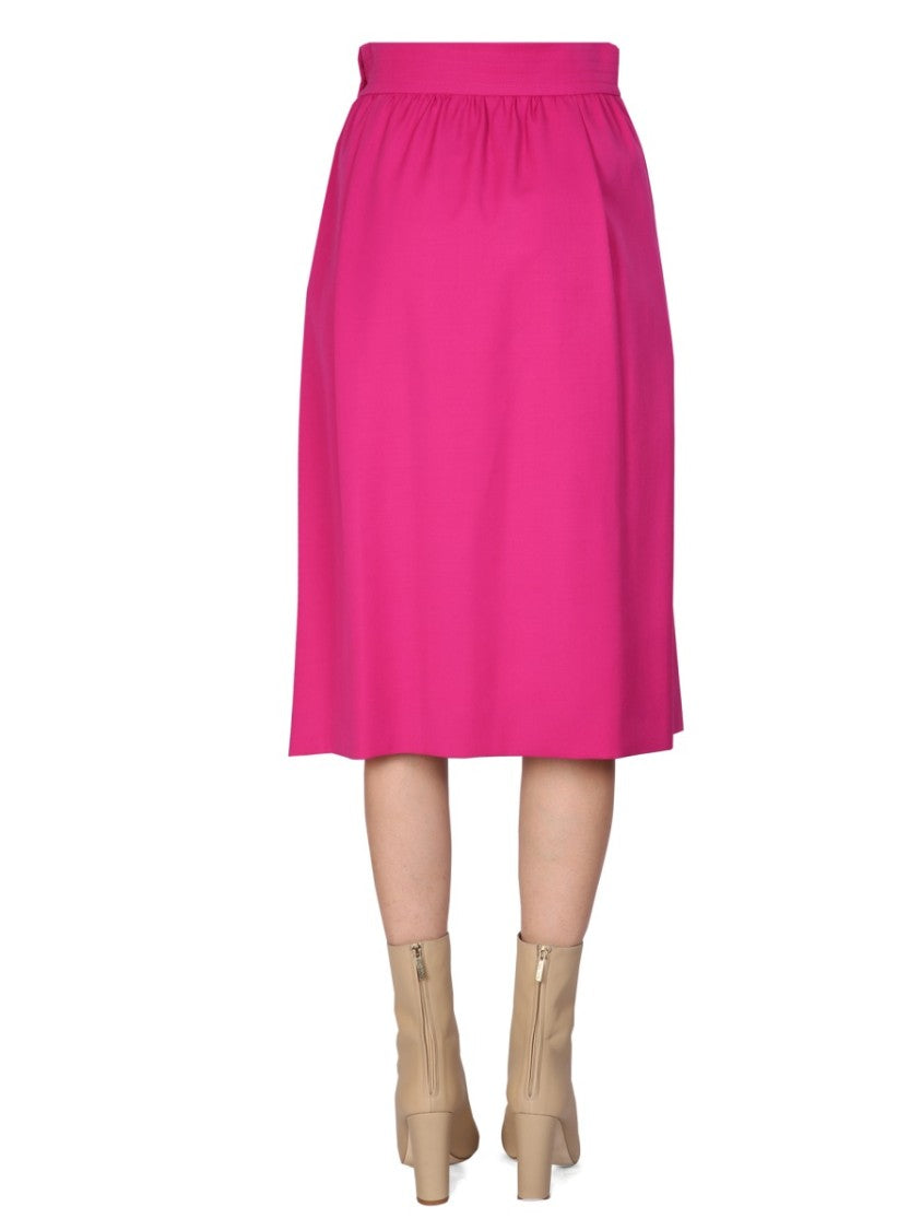 Moschino Flared Midi Skirt With Side Button