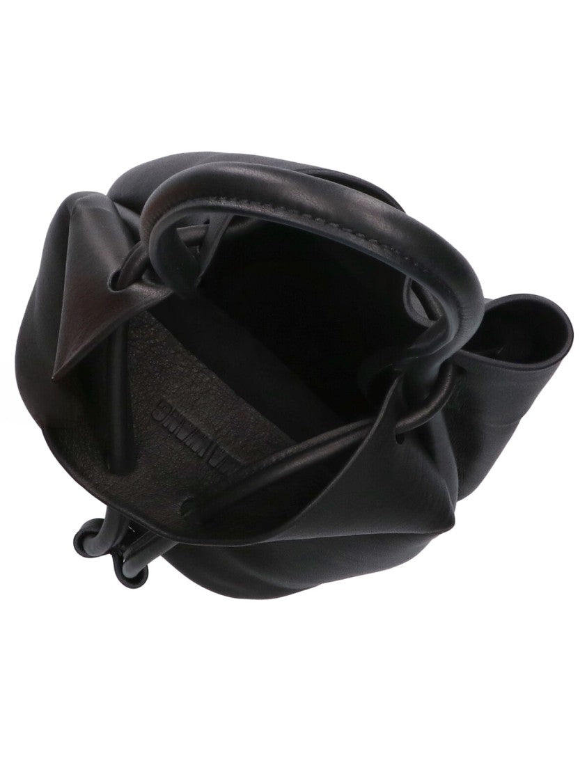 Uma Wang Black Lambskin Leather Bucket Bag