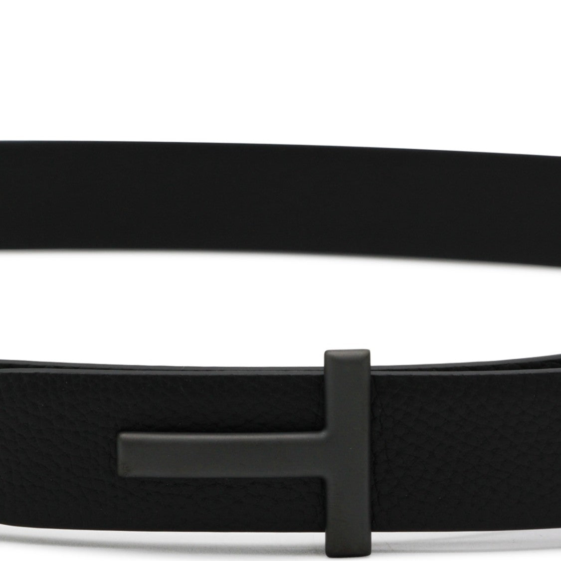 Tom Ford Black Leather T-Buckle Belt