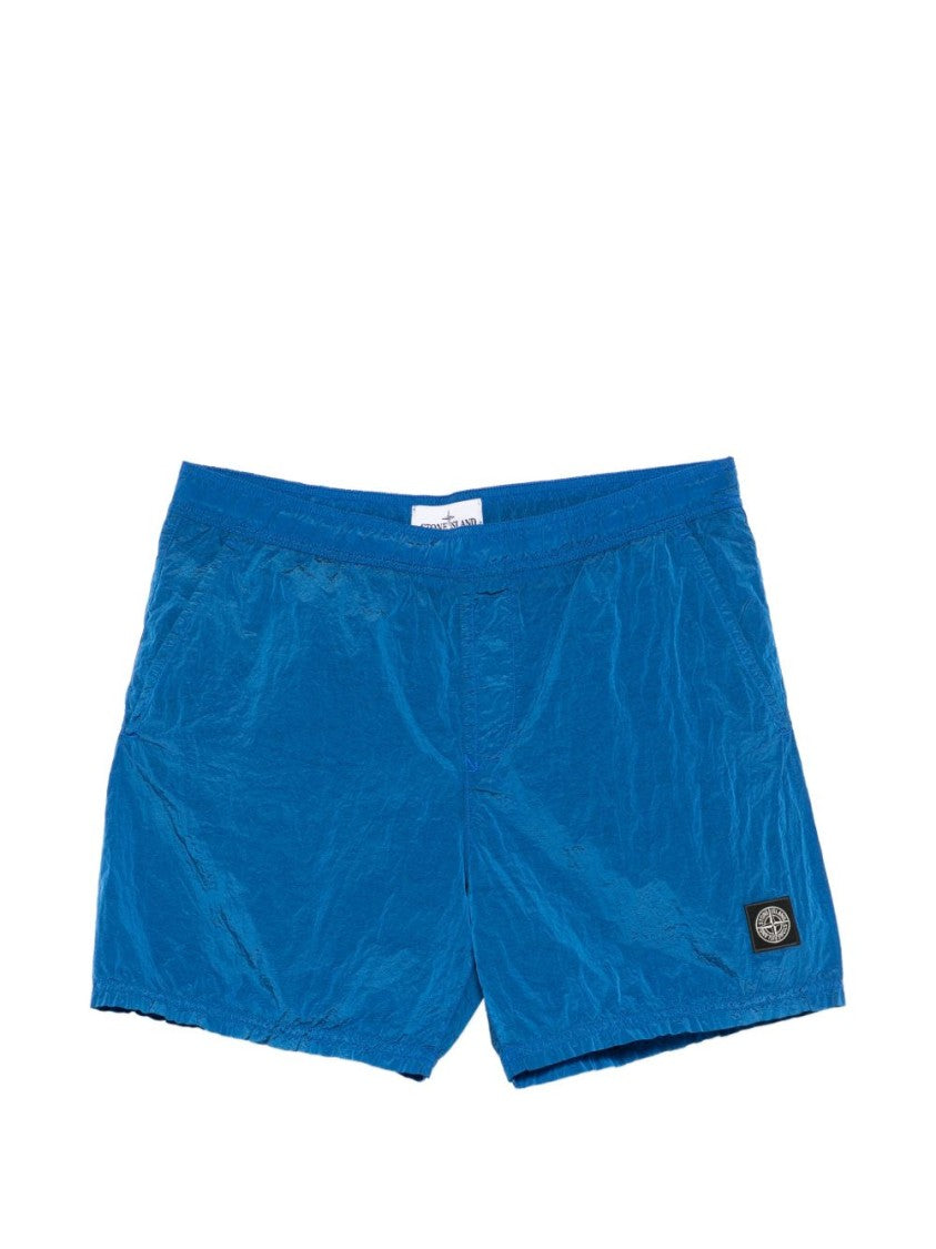Stone Island Mare Blu Swim Shorts With Elastic Waistband