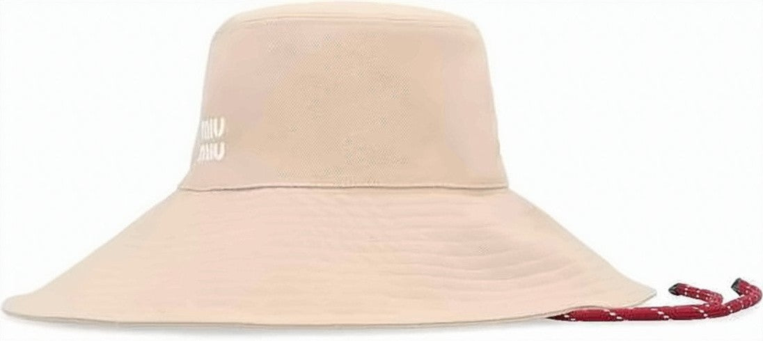 Miu Miu Wide-Brimmed Cotton Bucket Hat