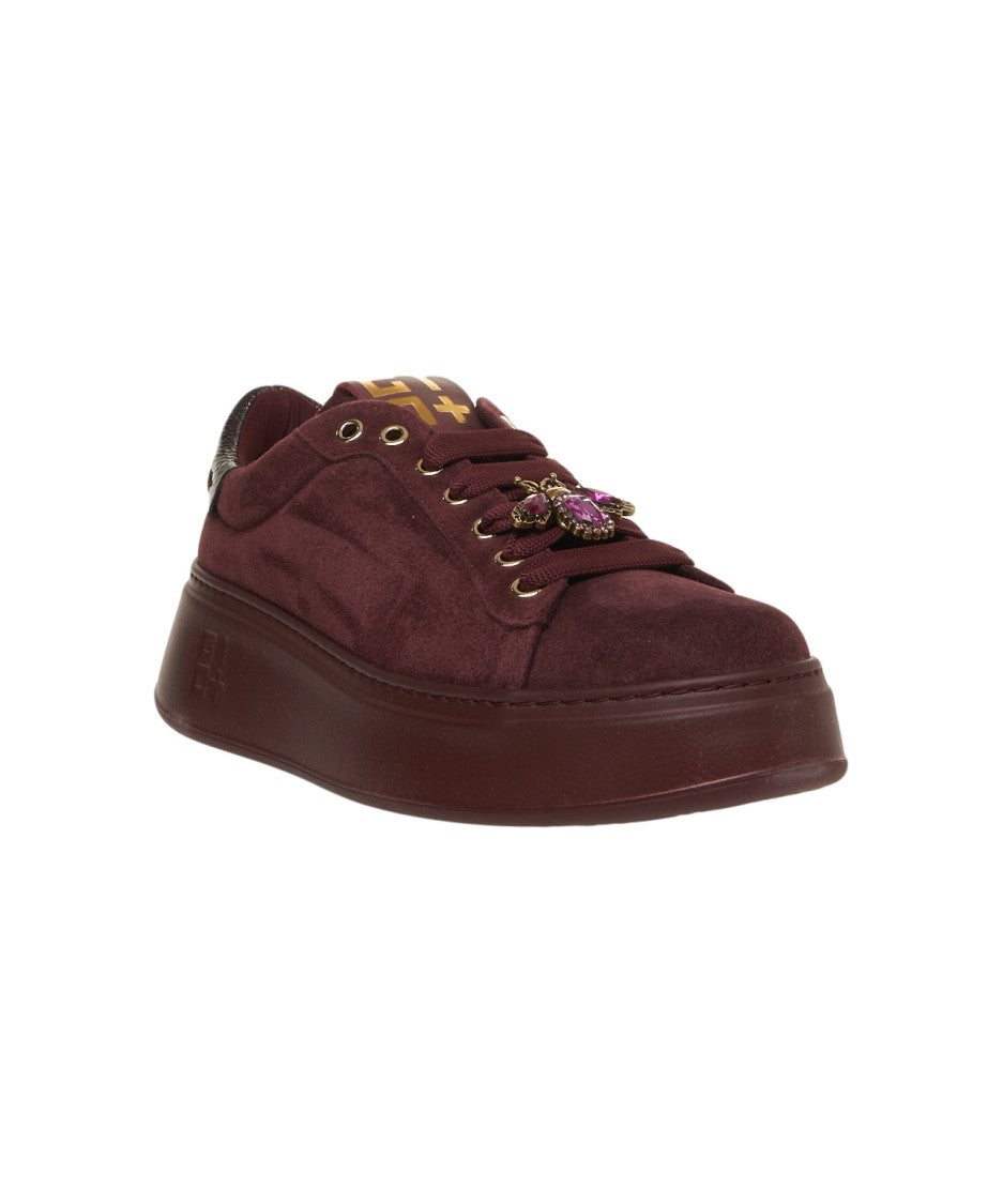 Gio+ Pia422a Suede Platform Sneakers With Decorative Eyelets