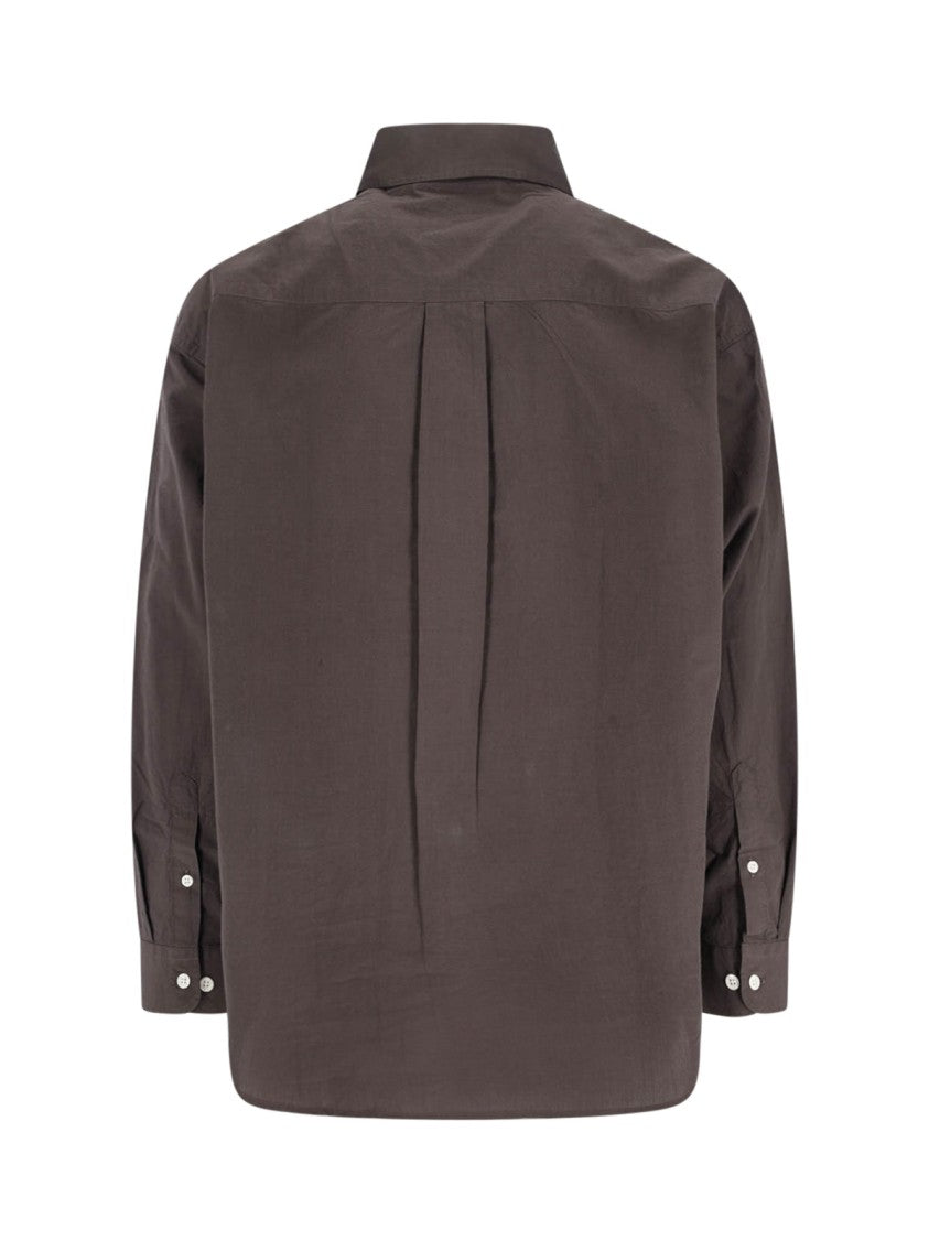 Mfpen Tailored Brown Button-Down Shirt With Clean Design