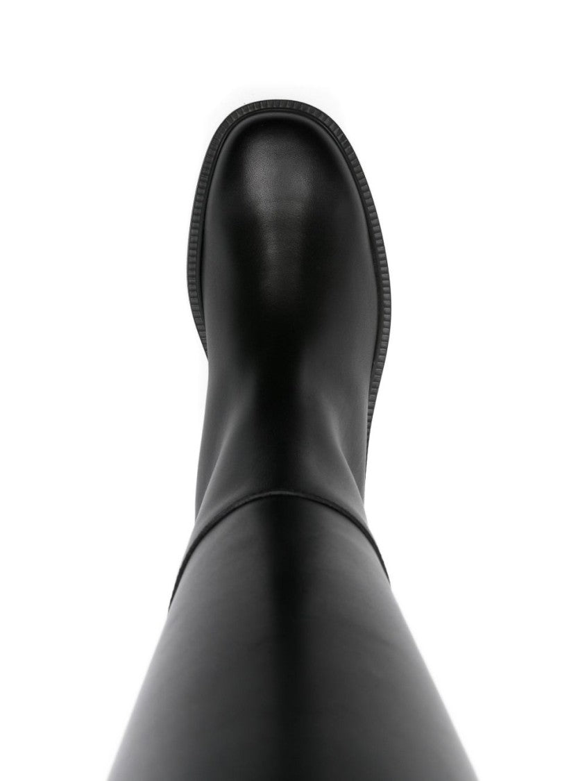 Tod's Knee-High Ankle Boots With Polished Leather Finish