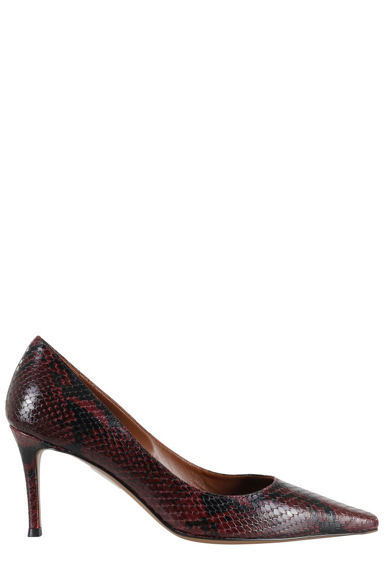 Roberto Festa Pointed-Toe Heels In Multicolor Python Leather