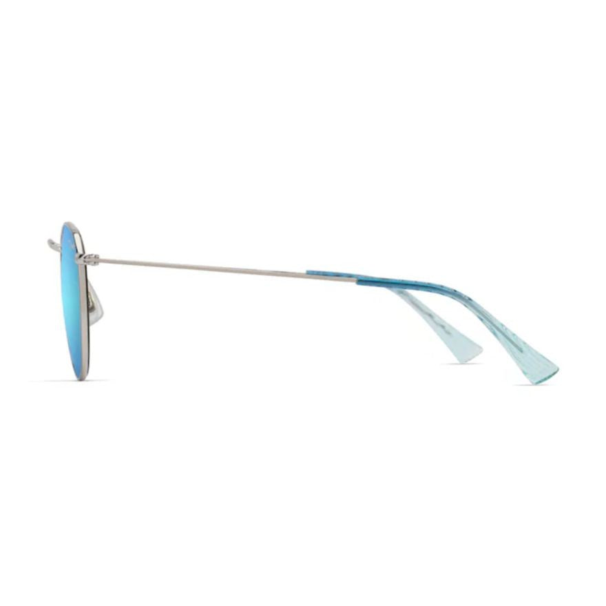Maui Jim Pukaua Mirror-Tinted Round Frame Sunglasses With Metallic Accents
