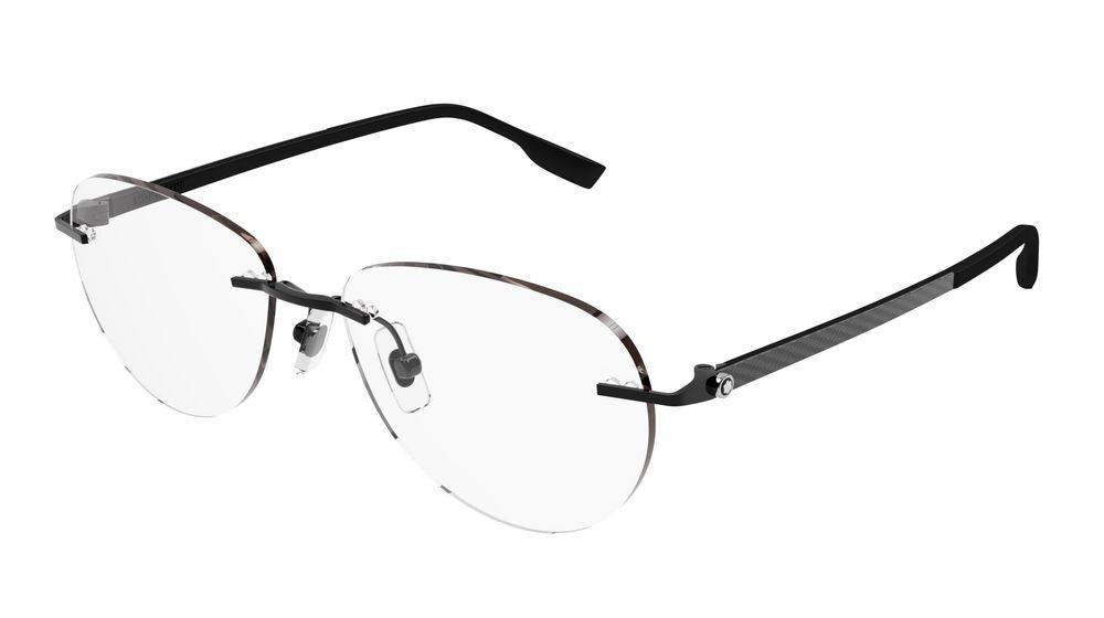 Montblanc Black Mb0186o Metal Rimless Eyeglasses