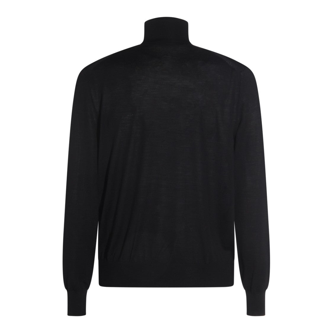 Saint Laurent Black Wool Knit Sweater With High Ribbed Collar And Ribbed Cuffs