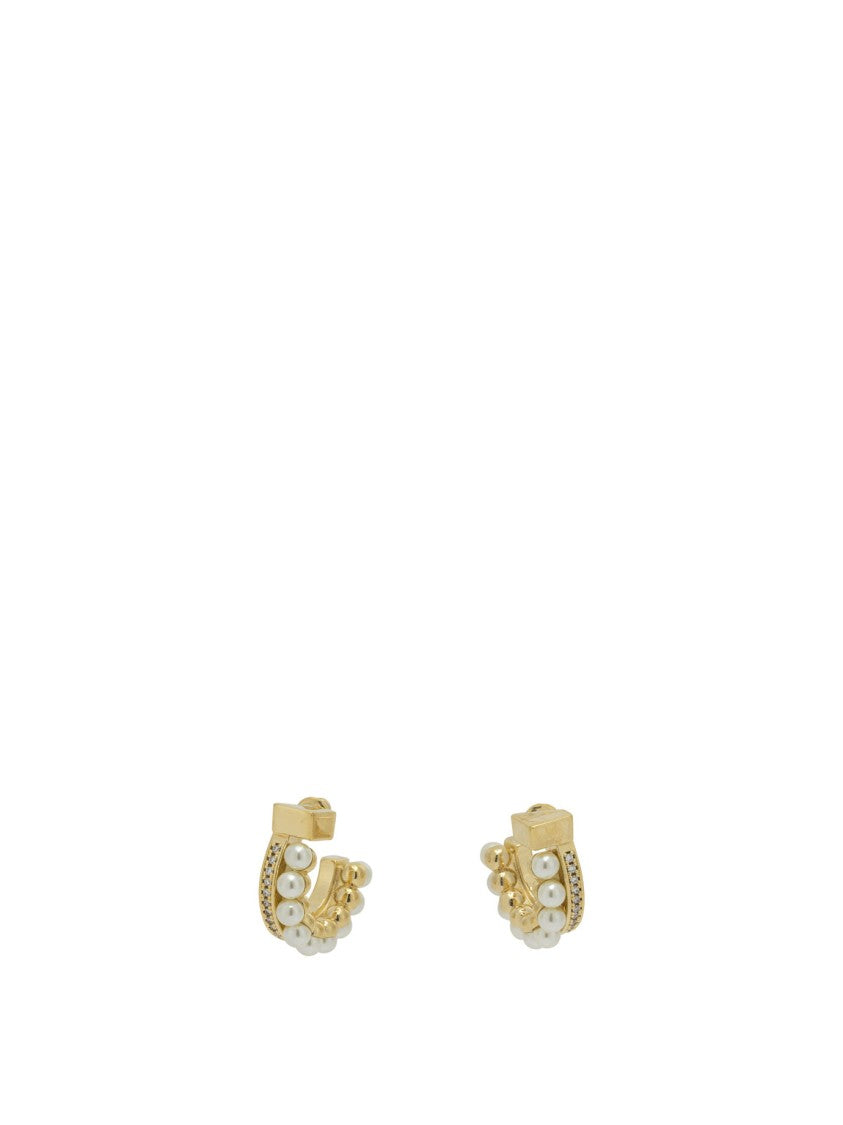 Ferragamo "Gancini" Earrings With Pearls