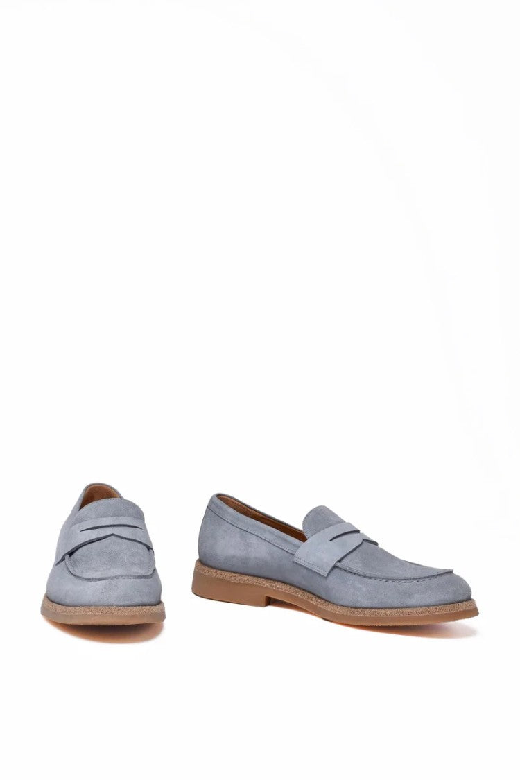 Eleventy Suede Moccasin - Denim
