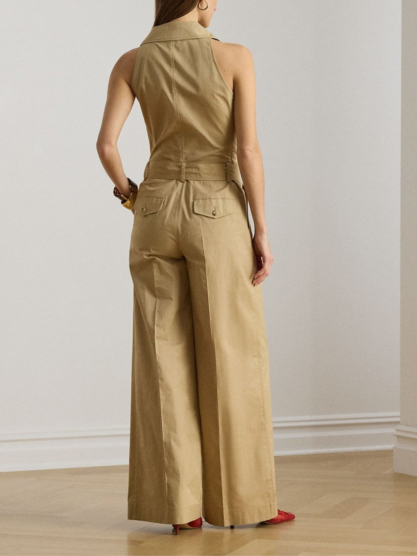 Lauren Ralph Lauren Neutral Tailored Double-Breasted Jumpsuit