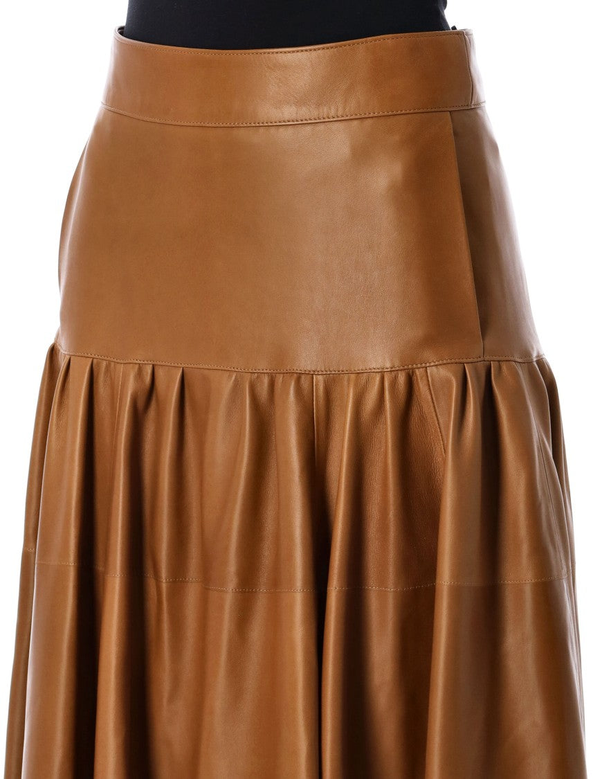 Saint Laurent Long Lambskin Skirt