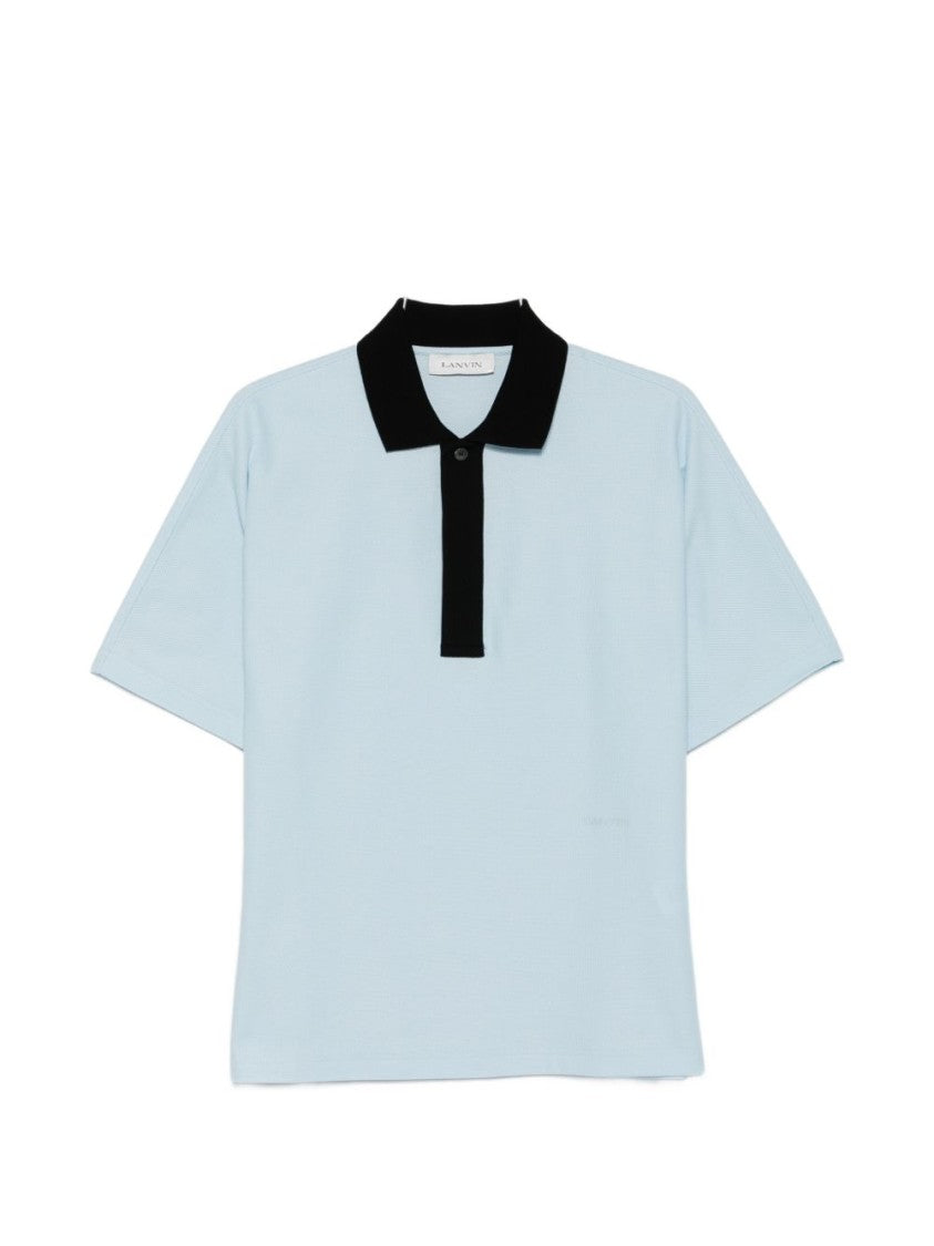 Lanvin White Contrast Collar Short Sleeve Polo