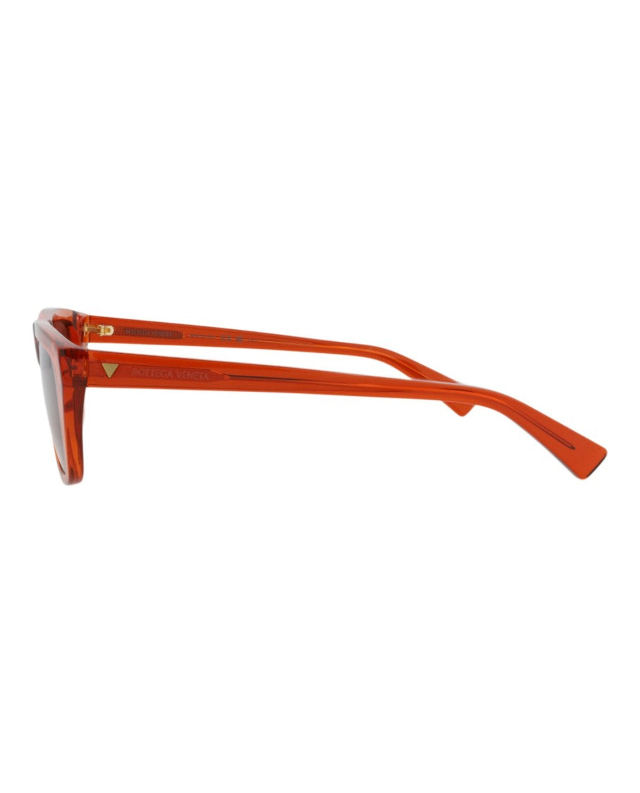 Bottega Veneta Square-Frame Sunglasses In Translucent Orange Recycled Acetate