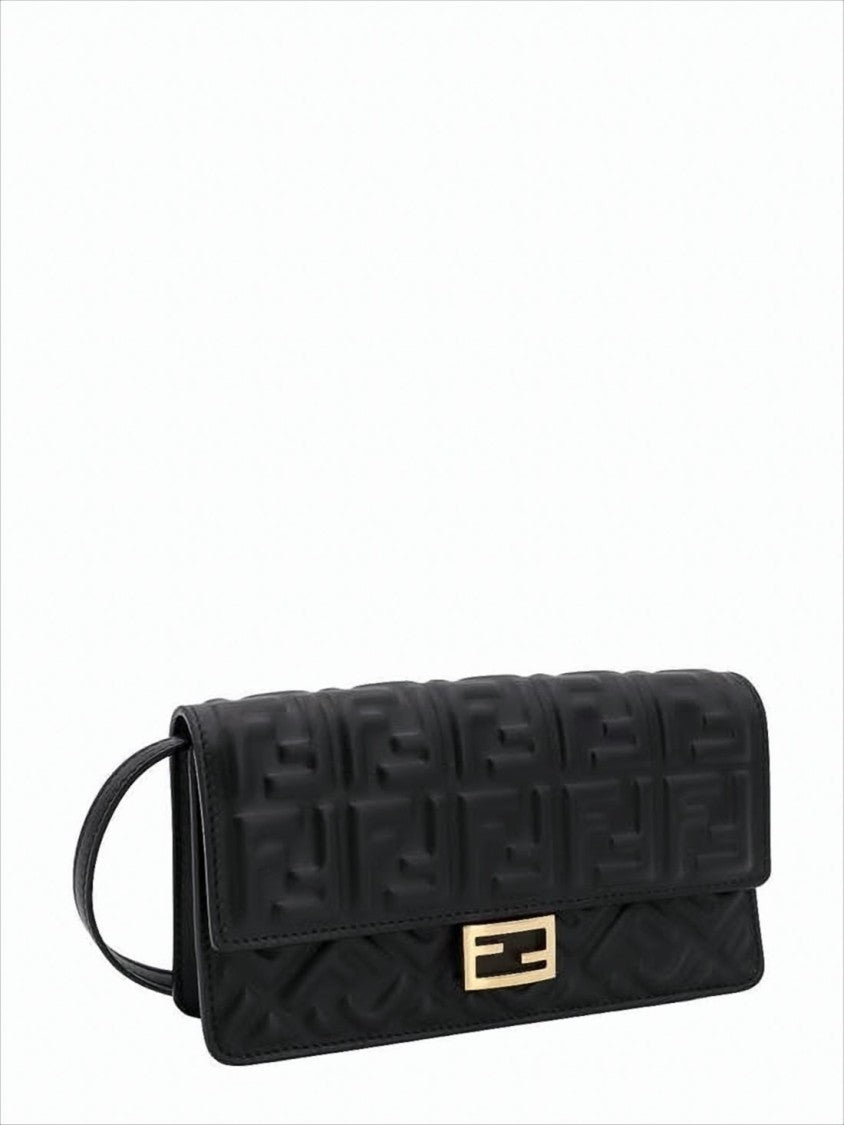 Fendi Rectangular Black Nappa Leather Crossbody Bag