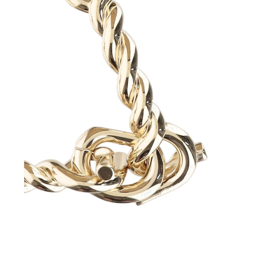 Salvatore Ferragamo Gold Twisted Brass Link Bracelet
