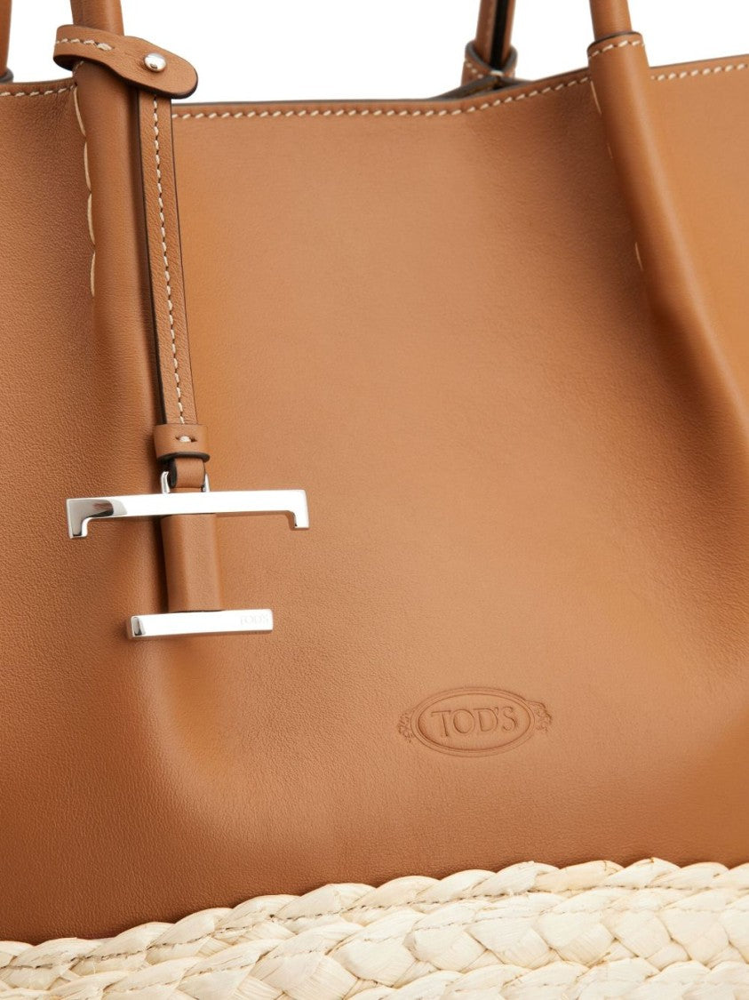 Tod's Structured Brown Calfskin Tote