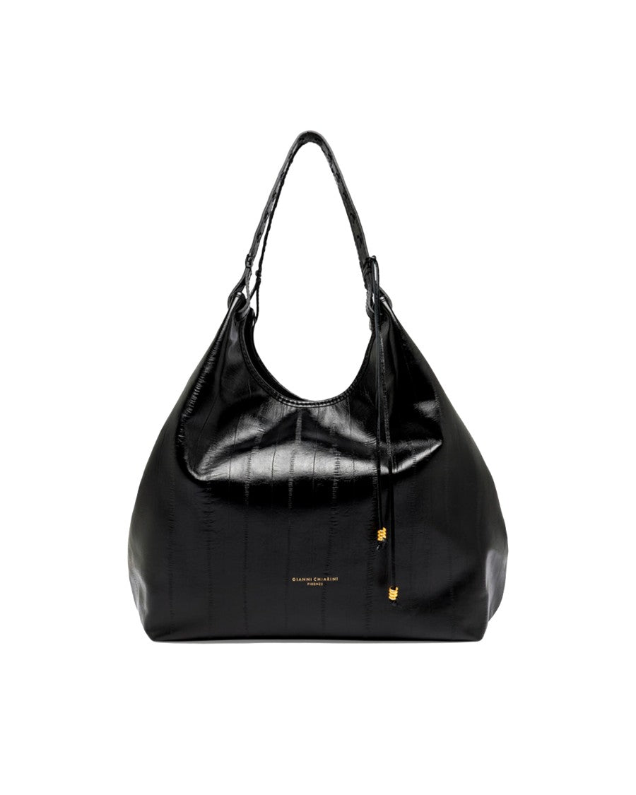 Gianni Chiarini Black Dua Leather Tote Bag