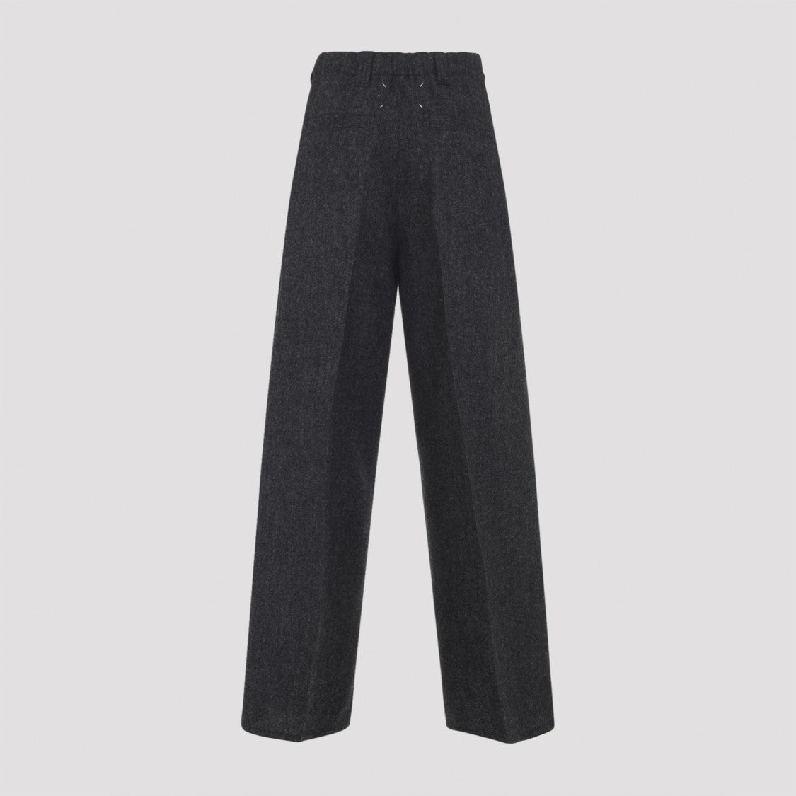 Maison Margiela High-Waisted Wide-Leg Pants With Textured Fabric And Concealed Fastening