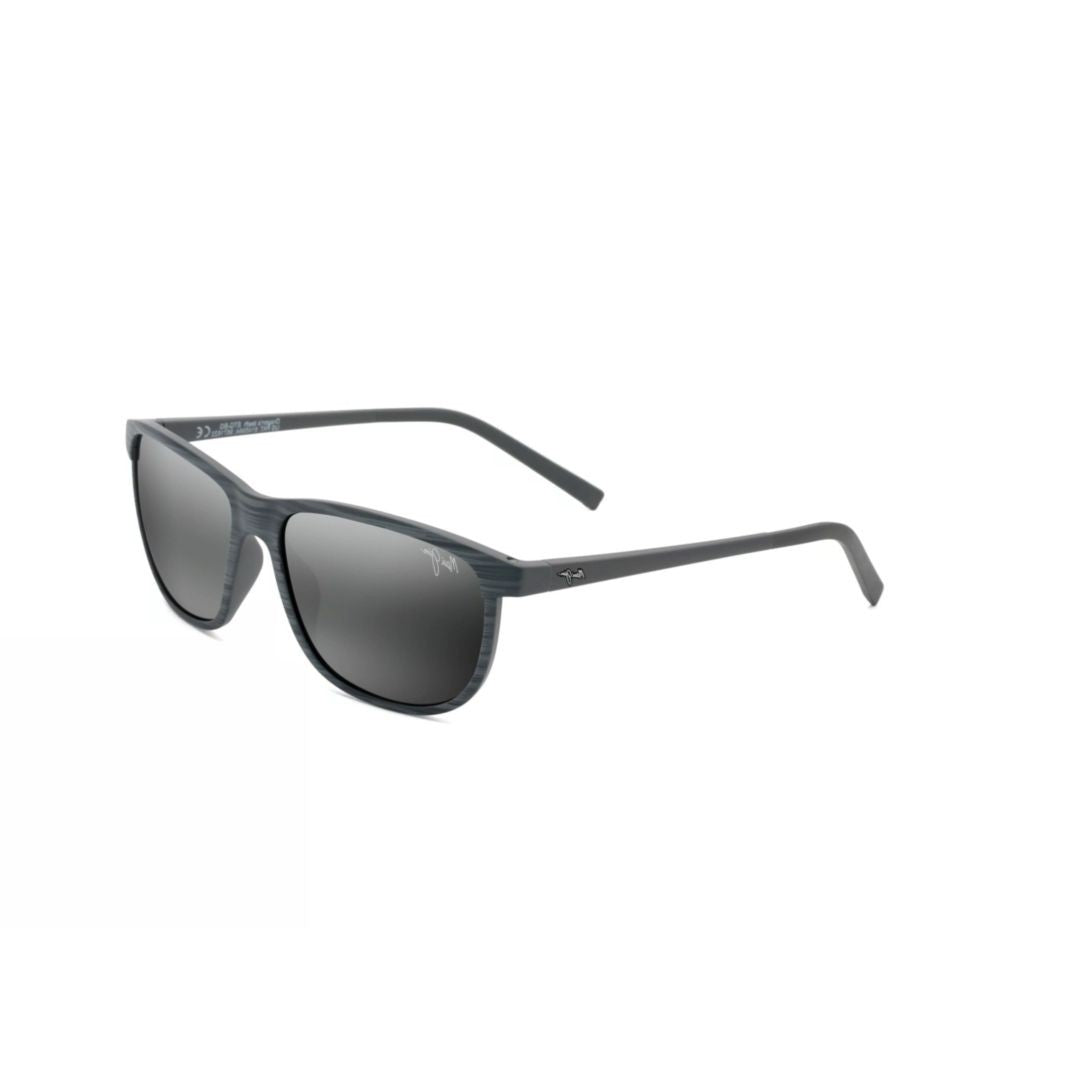 Maui Jim Lele Kawa Rectangular Frame Sunglasses With Woodgrain Texture