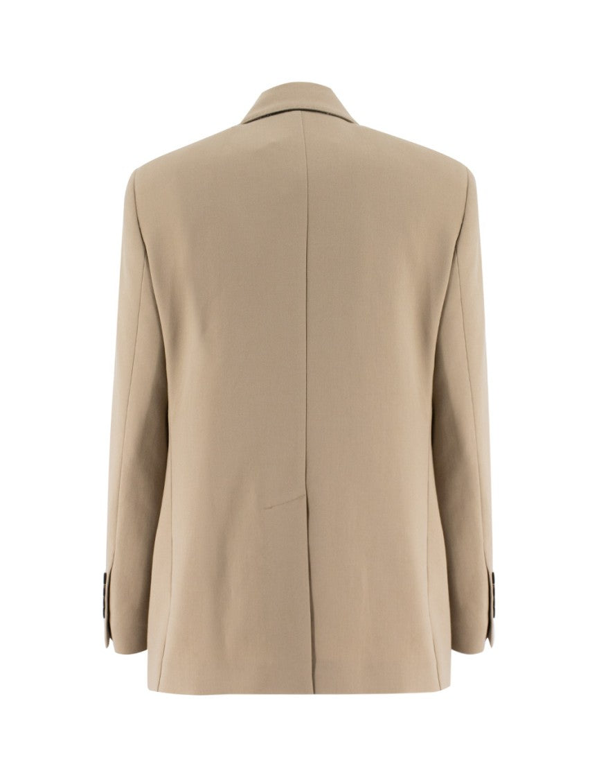 Brunello Cucinelli Double-Breasted Jacket With Jewel Embellishments