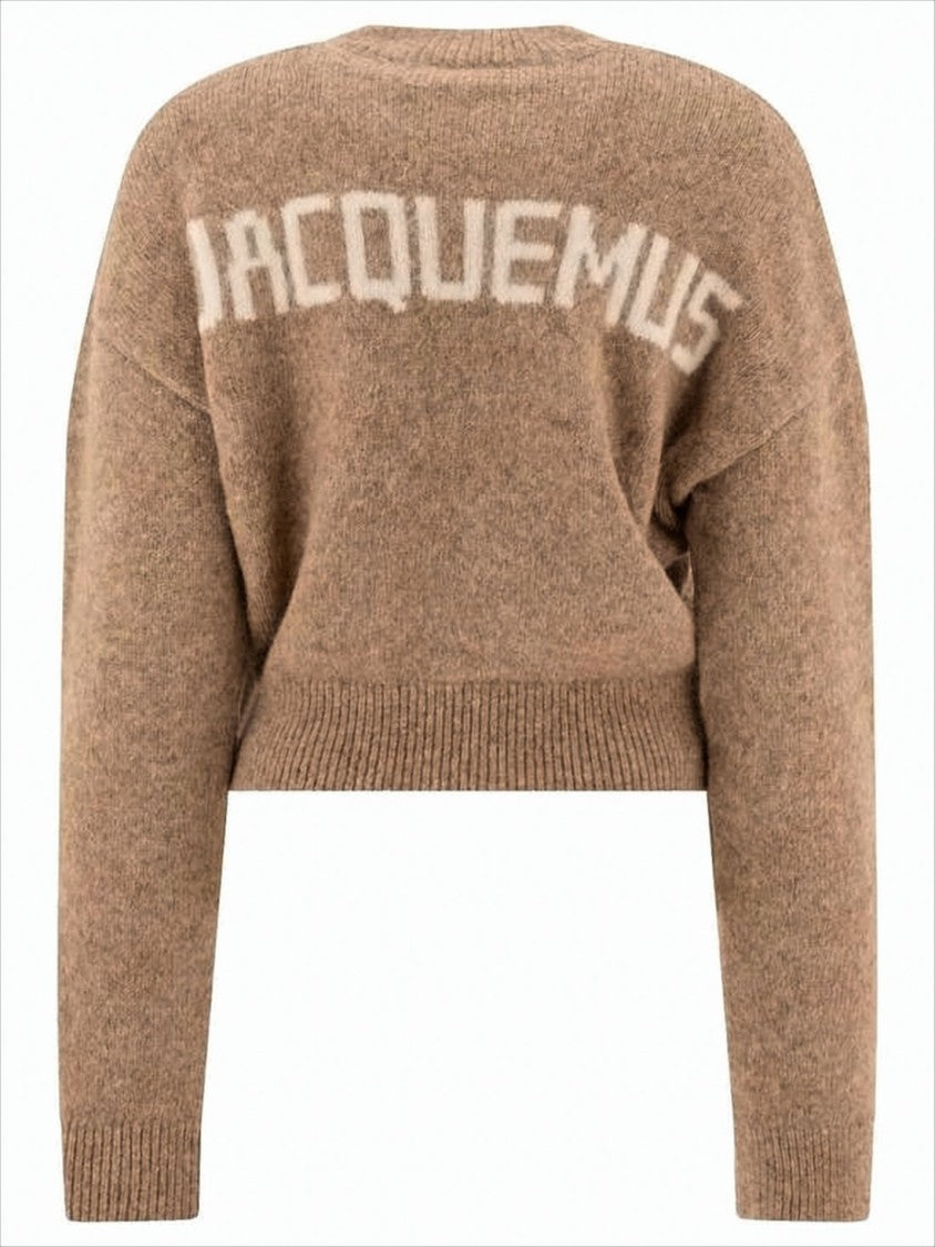 Jacquemus Cropped Sweater With High Neckline And Bold Logo