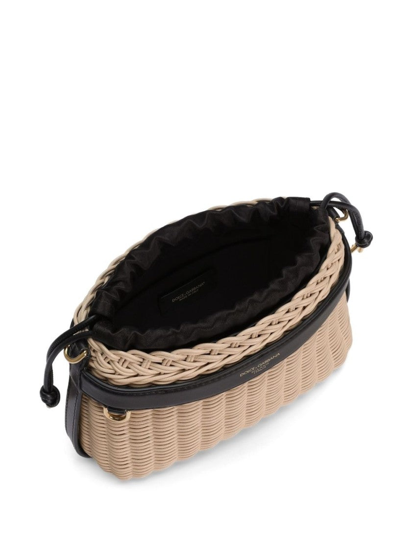 Dolce & Gabbana Woven Design Bag With Shape And Drawstring Closure